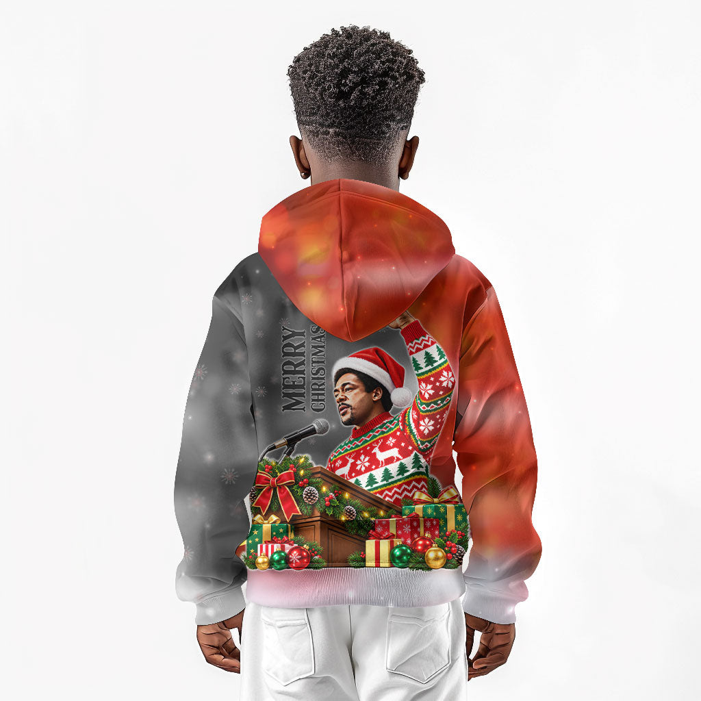 Bobby Seale Merry Christmas Kid Hoodie Civil Rights Activist Festive Winter Holiday Art