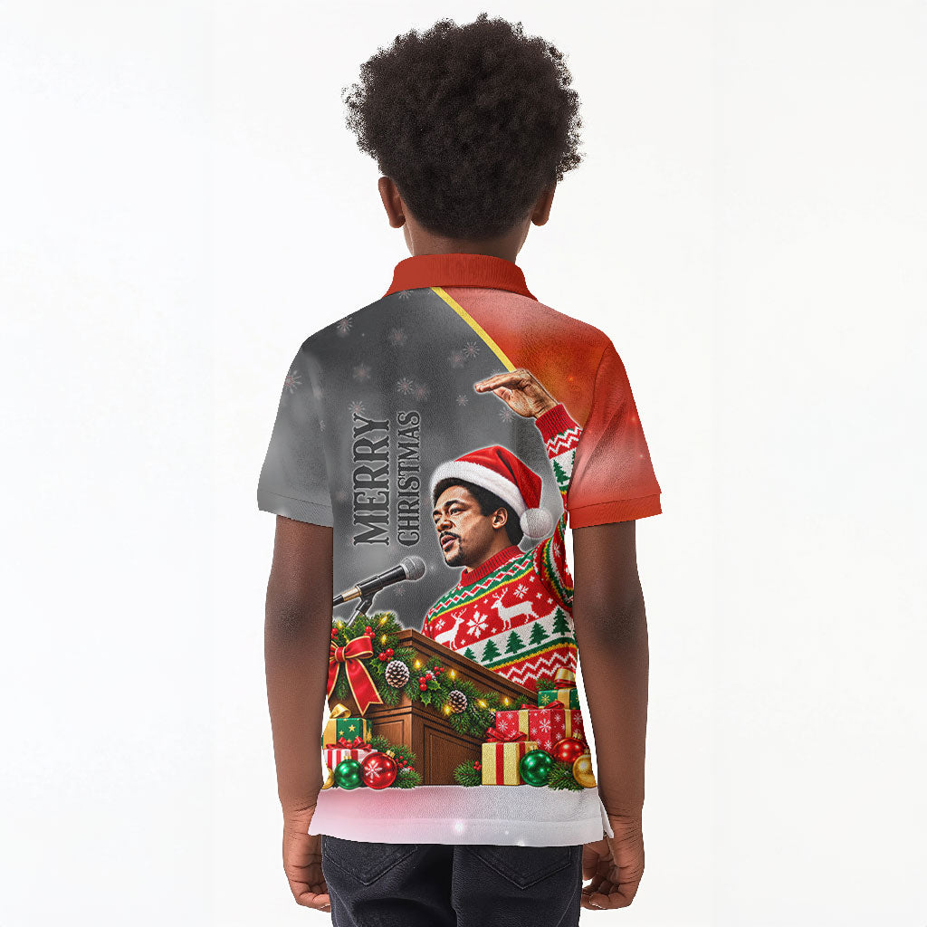 Bobby Seale Merry Christmas Kid Polo Shirt Civil Rights Activist Festive Winter Holiday Art