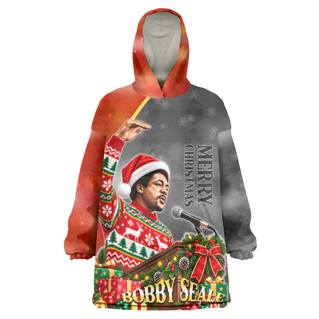 Bobby Seale Merry Christmas Kid Wearable Blanket Hoodie Civil Rights Activist Festive Winter Holiday Art