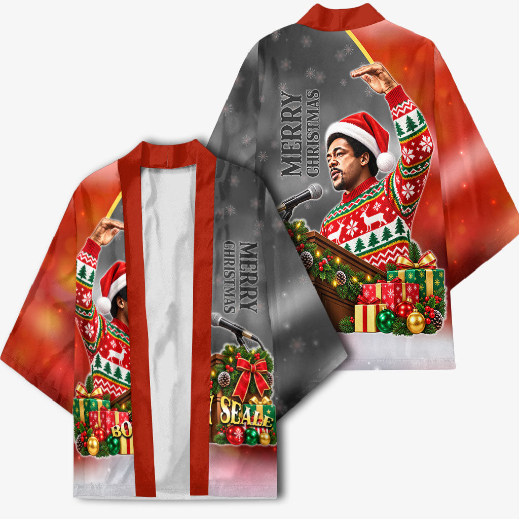 Bobby Seale Merry Christmas Kimono Civil Rights Activist Festive Winter Holiday Art