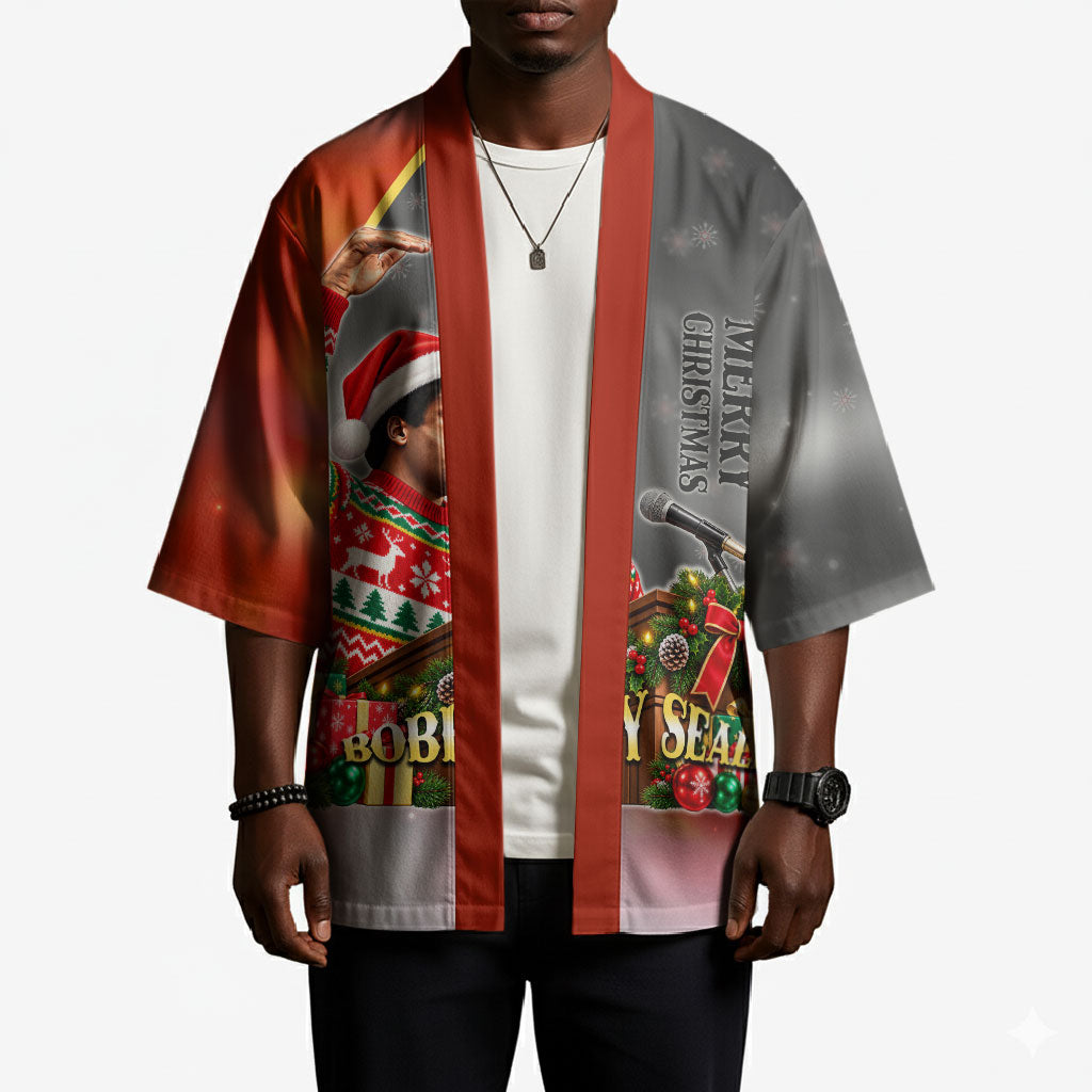 Bobby Seale Merry Christmas Kimono Civil Rights Activist Festive Winter Holiday Art