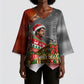 Bobby Seale Merry Christmas Kimono Sleeve Blouse Civil Rights Activist Festive Winter Holiday Art