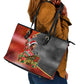 Bobby Seale Merry Christmas Leather Tote Bag Civil Rights Activist Festive Winter Holiday Art