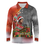 Bobby Seale Merry Christmas Long Sleeve Polo Shirt Civil Rights Activist Festive Winter Holiday Art