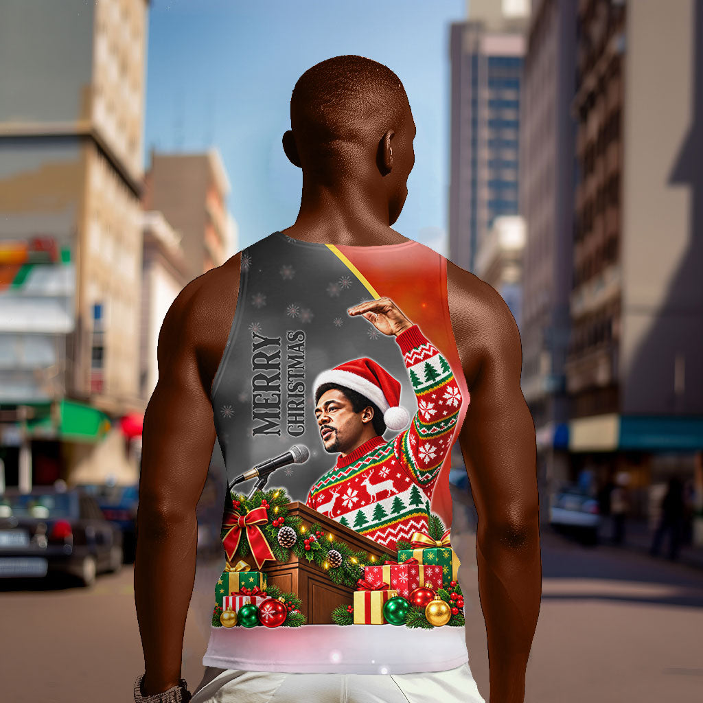 Bobby Seale Merry Christmas Men Tank Top Civil Rights Activist Festive Winter Holiday Art