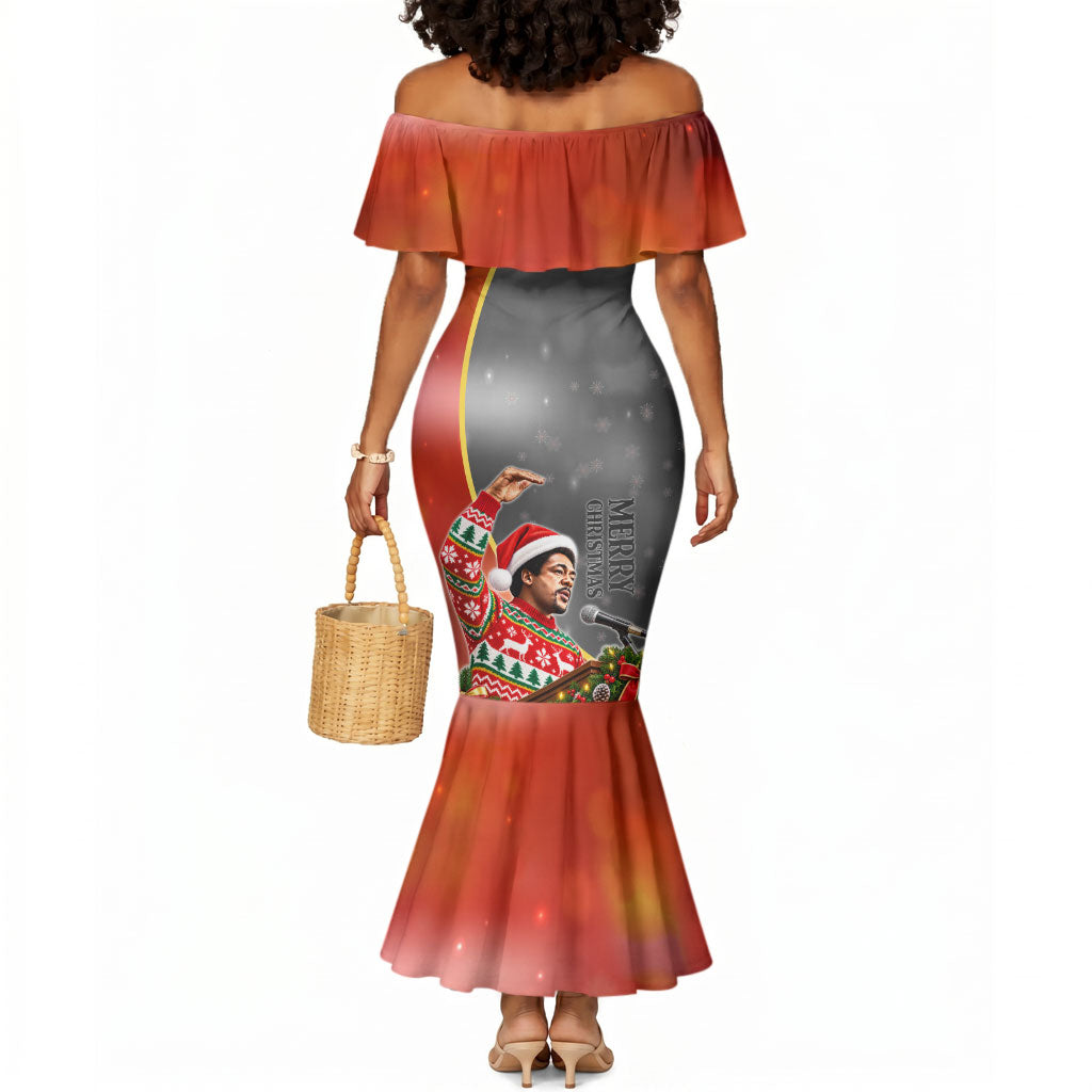 Bobby Seale Merry Christmas Mermaid Dress Civil Rights Activist Festive Winter Holiday Art