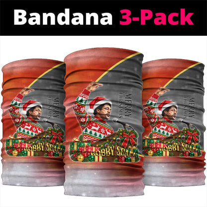 Bobby Seale Merry Christmas Neck Gaiter Civil Rights Activist Festive Winter Holiday Art