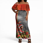 Bobby Seale Merry Christmas Off Shoulder Maxi Dress Civil Rights Activist Festive Winter Holiday Art
