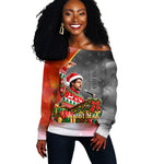 Bobby Seale Merry Christmas Off Shoulder Sweater Civil Rights Activist Festive Winter Holiday Art