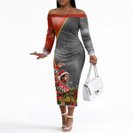 Bobby Seale Merry Christmas Off The Shoulder Long Sleeve Dress Civil Rights Activist Festive Winter Holiday Art