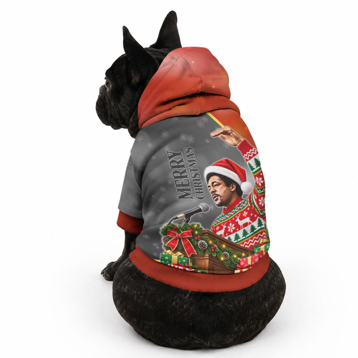 Bobby Seale Merry Christmas Pet Hoodie Civil Rights Activist Festive Winter Holiday Art