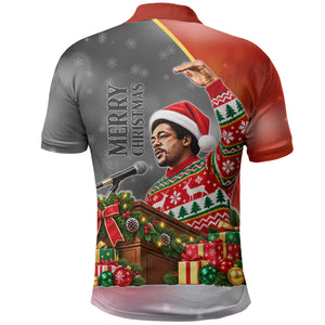 Bobby Seale Merry Christmas Polo Shirt Civil Rights Activist Festive Winter Holiday Art