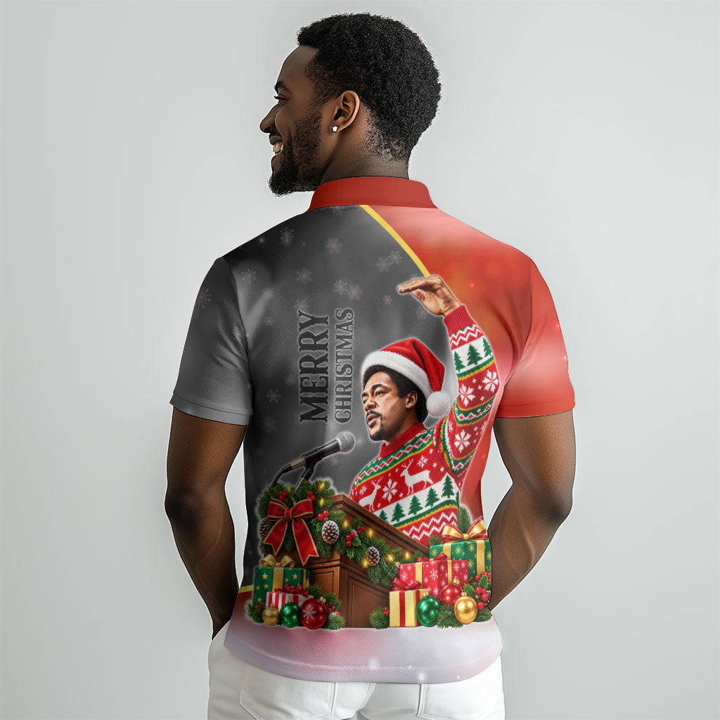 Bobby Seale Merry Christmas Polo Shirt Civil Rights Activist Festive Winter Holiday Art