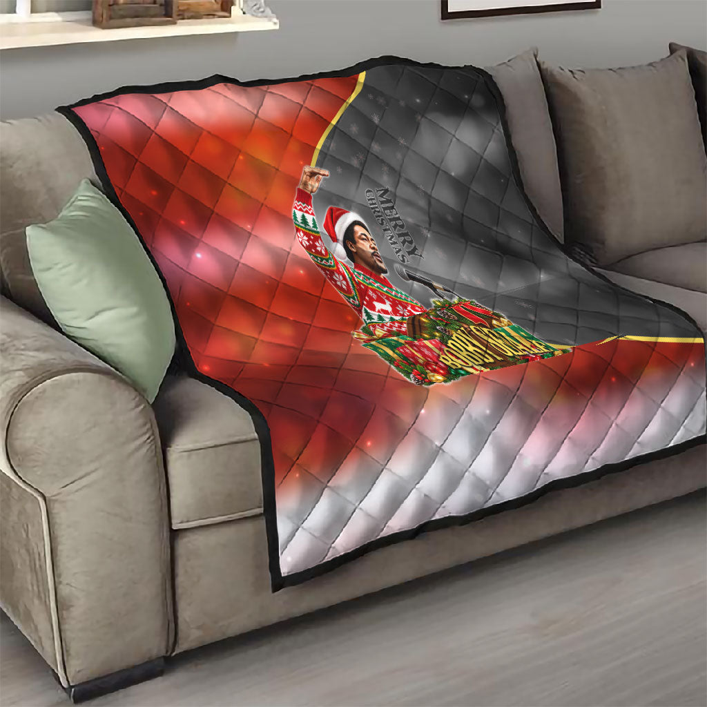 Bobby Seale Merry Christmas Quilt Civil Rights Activist Festive Winter Holiday Art