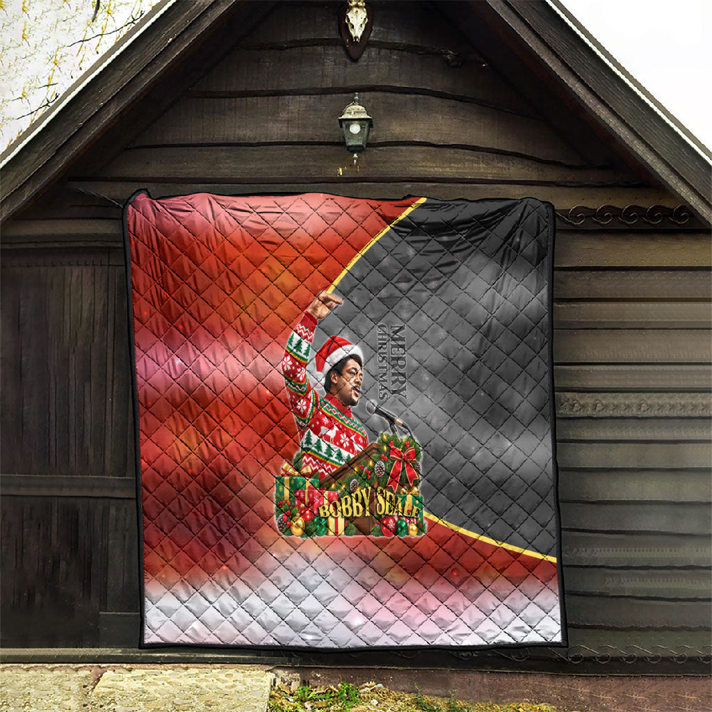 Bobby Seale Merry Christmas Quilt Civil Rights Activist Festive Winter Holiday Art