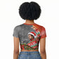 Bobby Seale Merry Christmas Raglan Cropped T shirt Civil Rights Activist Festive Winter Holiday Art