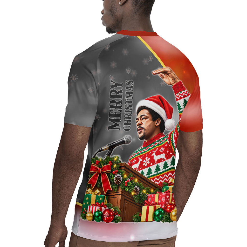 Bobby Seale Merry Christmas Rugby Jersey Civil Rights Activist Festive Winter Holiday Art