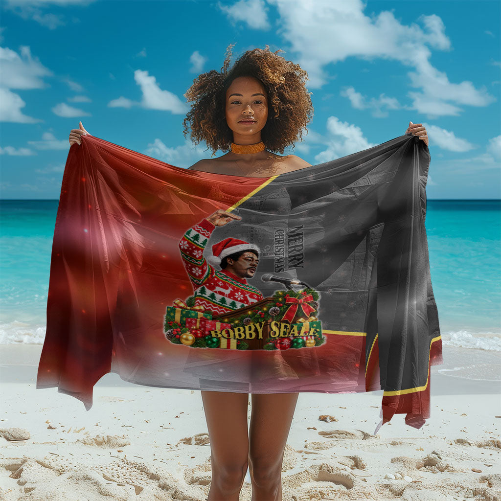 Bobby Seale Merry Christmas Sarong Civil Rights Activist Festive Winter Holiday Art