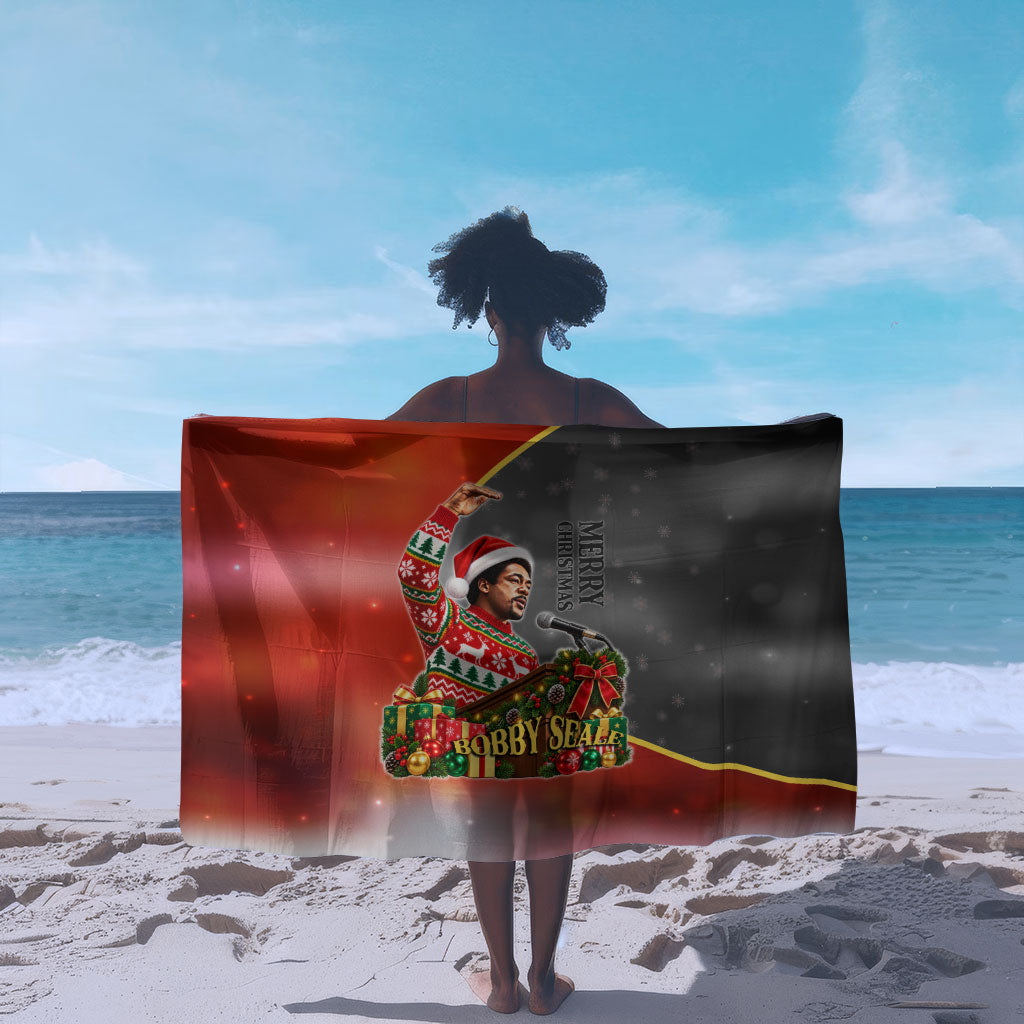 Bobby Seale Merry Christmas Sarong Civil Rights Activist Festive Winter Holiday Art