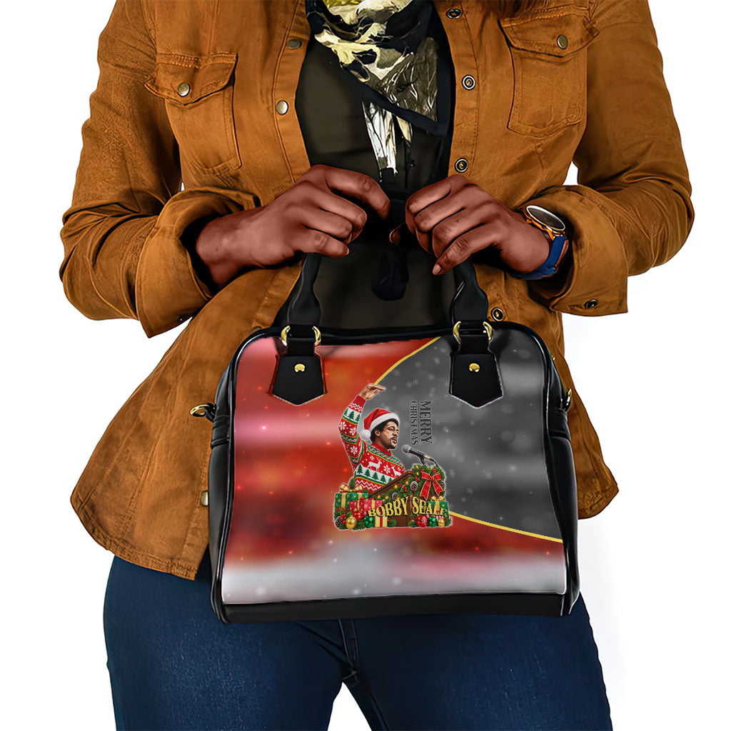 Bobby Seale Merry Christmas Shoulder Handbag Civil Rights Activist Festive Winter Holiday Art