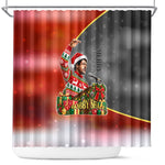 Bobby Seale Merry Christmas Shower Curtain Civil Rights Activist Festive Winter Holiday Art