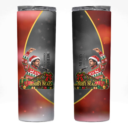 Bobby Seale Merry Christmas Skinny Tumbler Civil Rights Activist Festive Winter Holiday Art