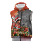 Bobby Seale Merry Christmas Sleeveless Zip Hoodie Civil Rights Activist Festive Winter Holiday Art