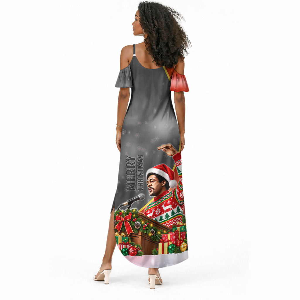 Bobby Seale Merry Christmas Summer Maxi Dress Civil Rights Activist Festive Winter Holiday Art
