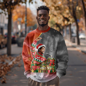 Bobby Seale Merry Christmas Sweatshirt Civil Rights Activist Festive Winter Holiday Art