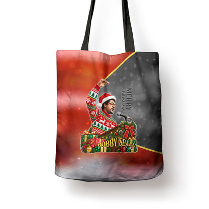 Bobby Seale Merry Christmas Tote Bag Civil Rights Activist Festive Winter Holiday Art