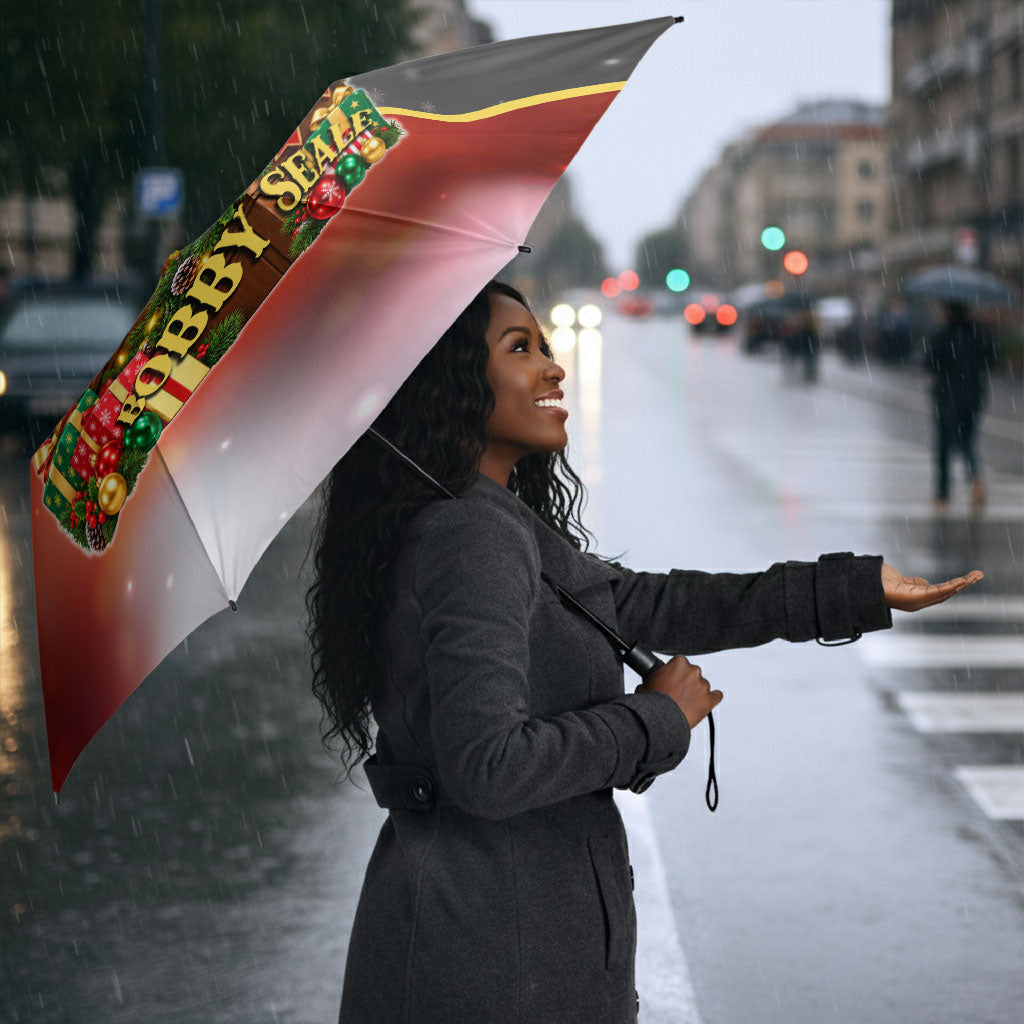 Bobby Seale Merry Christmas Umbrella Civil Rights Activist Festive Winter Holiday Art