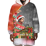 Bobby Seale Merry Christmas Wearable Blanket Hoodie Civil Rights Activist Festive Winter Holiday Art