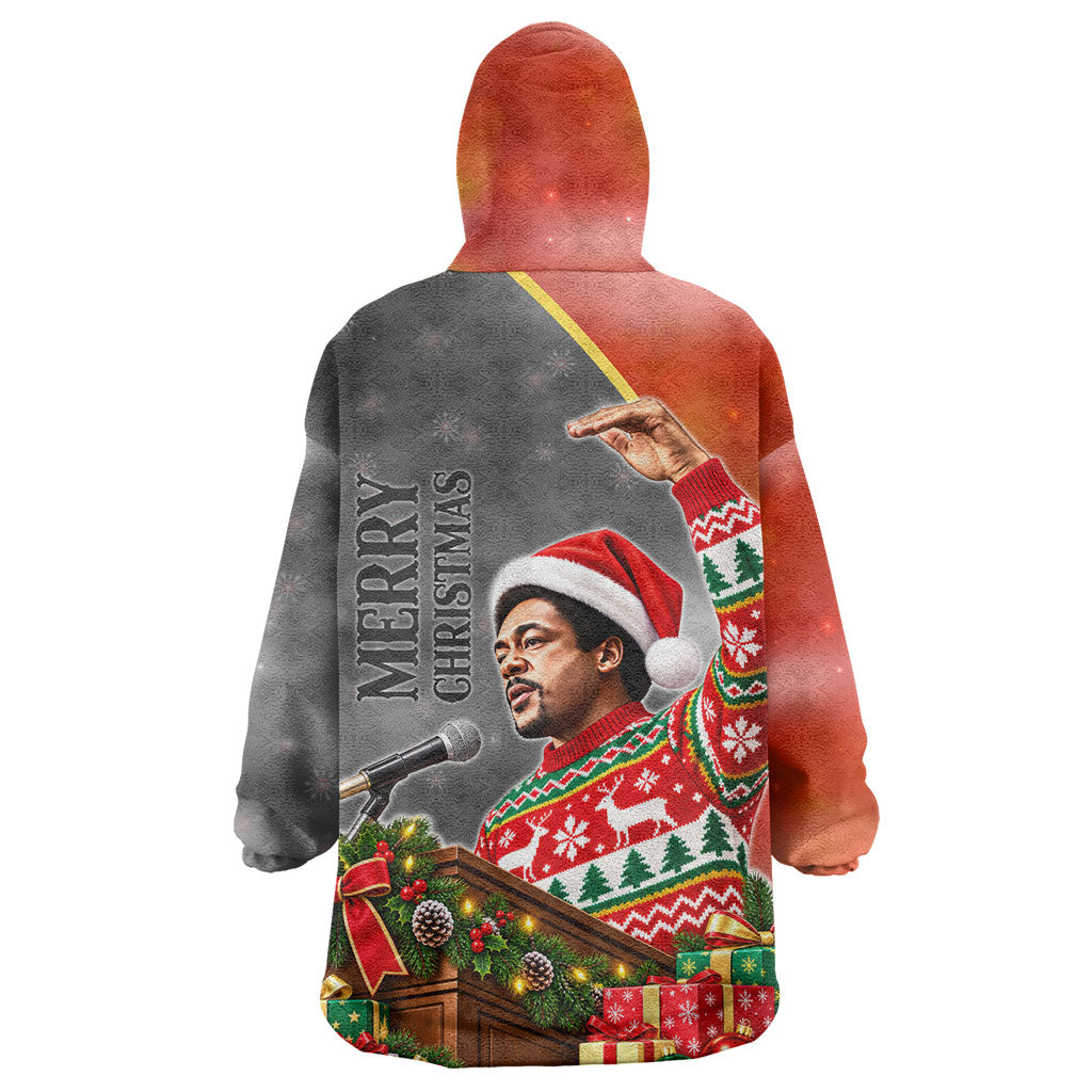 Bobby Seale Merry Christmas Wearable Blanket Hoodie Civil Rights Activist Festive Winter Holiday Art