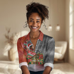 Bobby Seale Merry Christmas Women Casual Shirt Civil Rights Activist Festive Winter Holiday Art