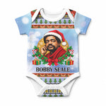 Bobby Seale Christmas Baby Onesie Retro Ugly Christmas Pattern Festive Activist Portrait