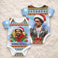 Bobby Seale Christmas Baby Onesie Retro Ugly Christmas Pattern Festive Activist Portrait