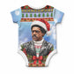 Bobby Seale Christmas Baby Onesie Retro Ugly Christmas Pattern Festive Activist Portrait