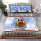 Bobby Seale Christmas Bedding Set Retro Ugly Christmas Pattern Festive Activist Portrait