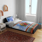Bobby Seale Christmas Bedding Set Retro Ugly Christmas Pattern Festive Activist Portrait