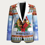 Bobby Seale Christmas Blazer Retro Ugly Christmas Pattern Festive Activist Portrait