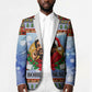 Bobby Seale Christmas Blazer Retro Ugly Christmas Pattern Festive Activist Portrait