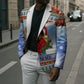 Bobby Seale Christmas Blazer Retro Ugly Christmas Pattern Festive Activist Portrait