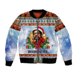 Bobby Seale Christmas Bomber Jacket Retro Ugly Christmas Pattern Festive Activist Portrait