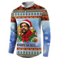 Bobby Seale Christmas Button Sweatshirt Retro Ugly Christmas Pattern Festive Activist Portrait