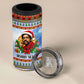 Bobby Seale Christmas 4 in 1 Can Cooler Tumbler Retro Ugly Christmas Pattern Festive Activist Portrait