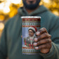 Bobby Seale Christmas 4 in 1 Can Cooler Tumbler Retro Ugly Christmas Pattern Festive Activist Portrait