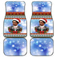 Bobby Seale Christmas Car Mats Retro Ugly Christmas Pattern Festive Activist Portrait