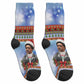 Bobby Seale Christmas Crew Socks Retro Ugly Christmas Pattern Festive Activist Portrait