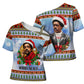 Bobby Seale Christmas Cross Shoulder Shirt Retro Ugly Christmas Pattern Festive Activist Portrait