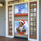 Bobby Seale Christmas Door Cover Retro Ugly Christmas Pattern Festive Activist Portrait